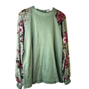 MIHOLL Women Green Long Sleeve Blouse‎ L